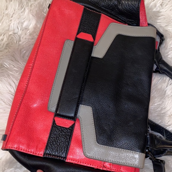 Vince Camuto Leather Colorblock Satchel - Picture 8 of 8